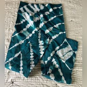 PINK tye dye leggings Large